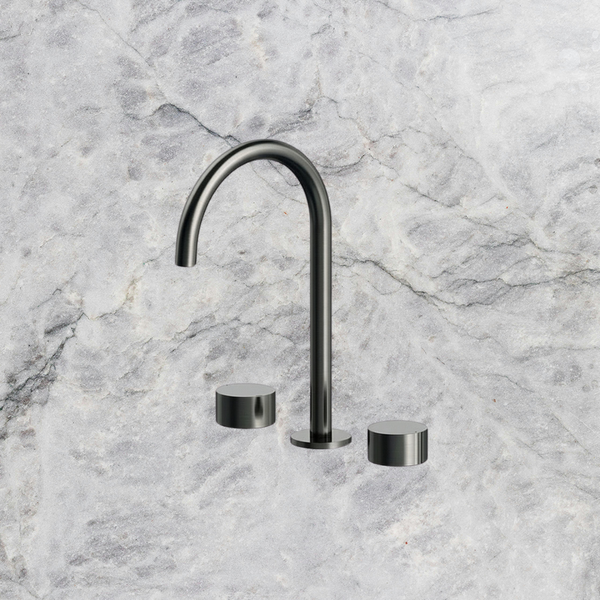 Arcisan Venn Basin Set with Extended Height Spout Brushed Gunmetal