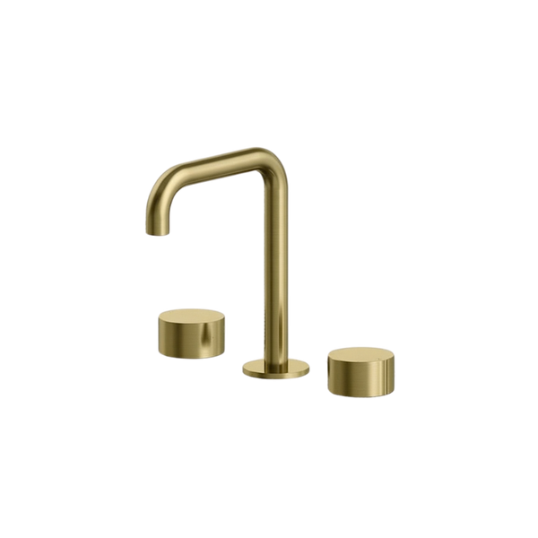 Arcisan Venn Basin Set with 140mm Squareline Spout Brushed Brass