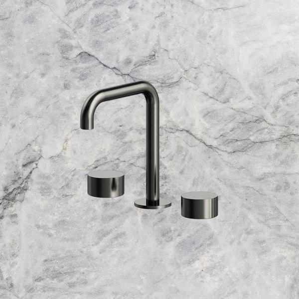 Arcisan Venn Basin Set with 140mm Squareline Spout Brushed Gunmetal