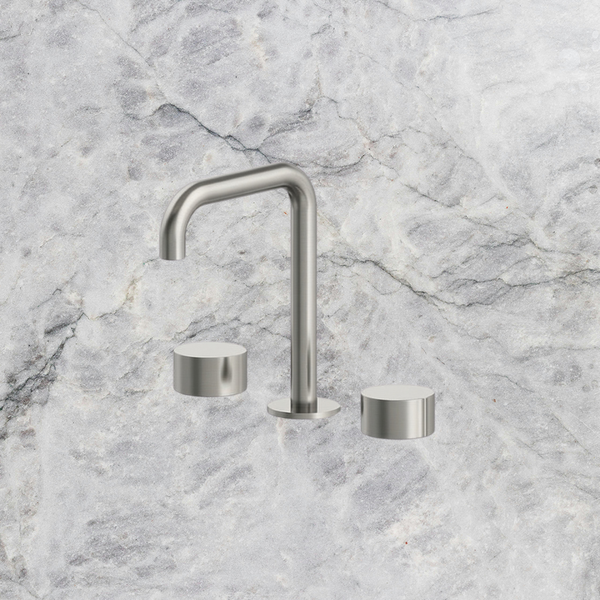 Arcisan Venn Basin Set with 140mm Squareline Spout Brushed Nickel