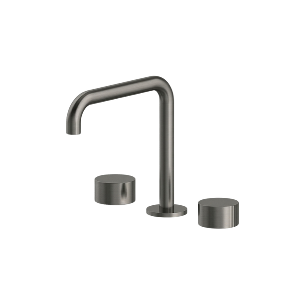 Arcisan Venn Basin Set with 180mm Squareline Spout Brushed Gunmetal