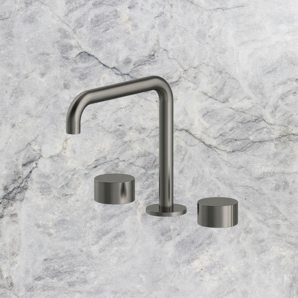 Arcisan Venn Basin Set with 180mm Squareline Spout Brushed Gunmetal