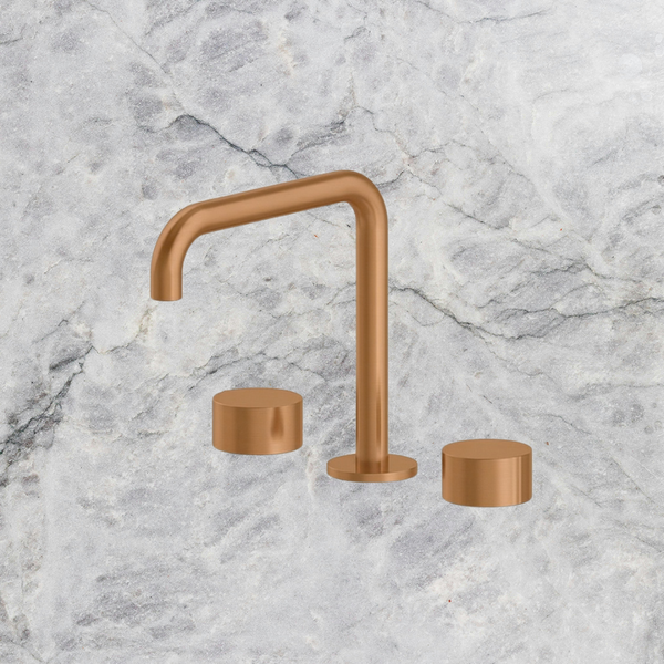Arcisan Venn Basin Set with 180mm Squareline Spout Brushed Rose Gold