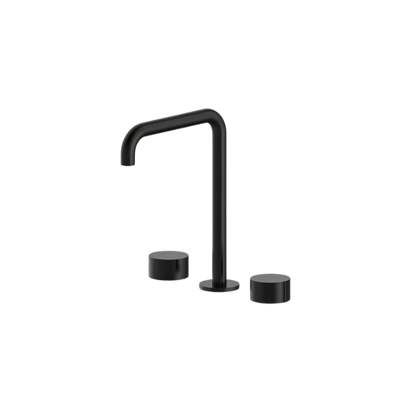 Arcisan Venn Basin Set with Extended Height Squareline Spout Matte Black