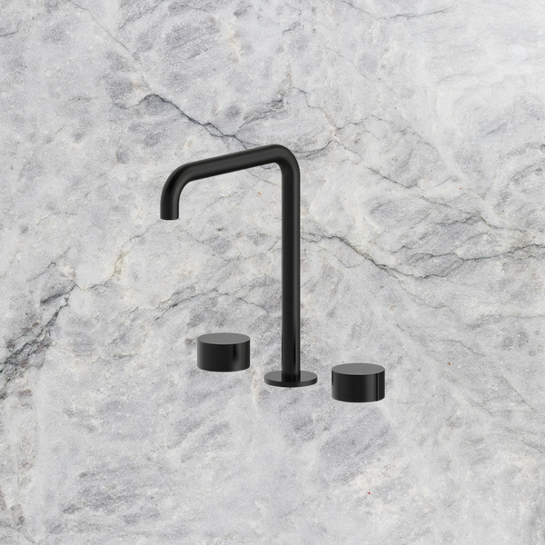 Arcisan Venn Basin Set with Extended Height Squareline Spout Matte Black