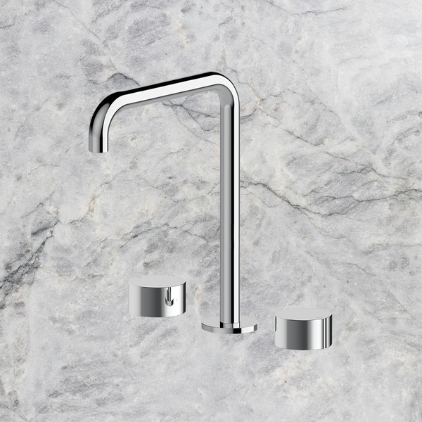 Arcisan Venn Basin Set with Extended Height Squareline Spout Chrome