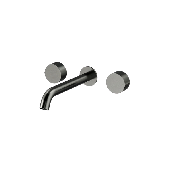 Arcisan Venn 220mm Centre Spout Wall Basin Set Brushed Gunmetal