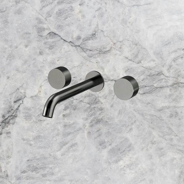 Arcisan Venn 220mm Centre Spout Wall Basin Set Brushed Gunmetal