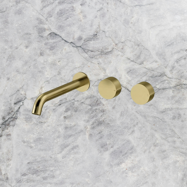 Arcisan Venn Wall Basin Set 220mm Left Spout (Complete Kit) Brushed Brass