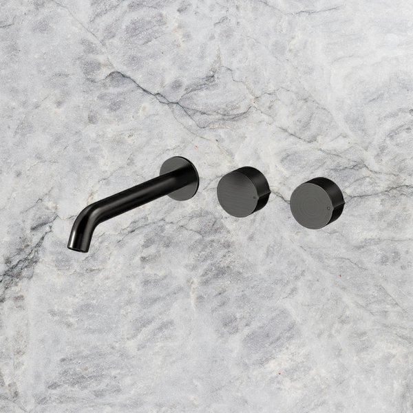 Arcisan Venn Wall Basin Set 220mm Left Spout (Complete Kit) Brushed Iron