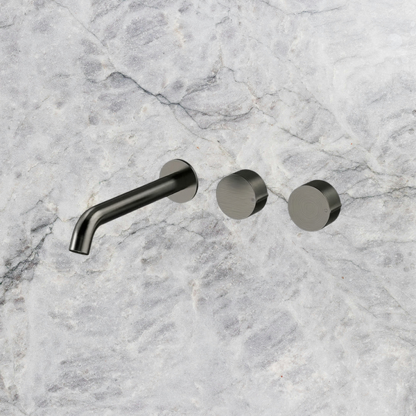 Arcisan Venn Wall Basin Set 220mm Left Spout (Trim Kit Only) Brushed Gunmetal