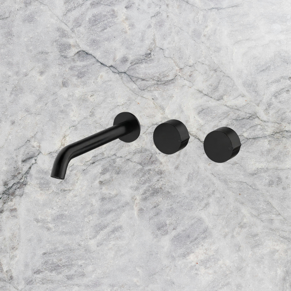 Arcisan Venn Wall Basin Set 220mm Left Spout (Complete Kit) Matte Black
