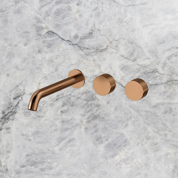 Arcisan Venn Wall Basin Set 220mm Left Spout (Trim Kit Only) Brushed Rose Gold