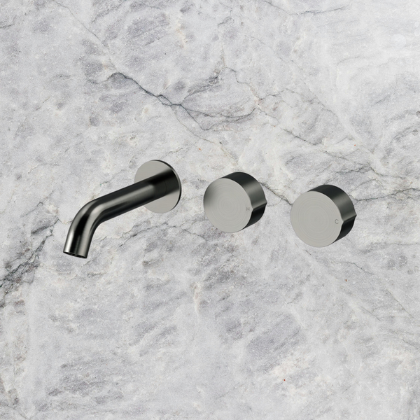 Arcisan Venn Wall Basin Set 150mm Left Spout (Trim Kit Only) Brushed Gunmetal