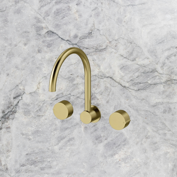Arcisan Venn Wall Mount Kitchen or Laundry Set with Swivel Spout Brushed Brass