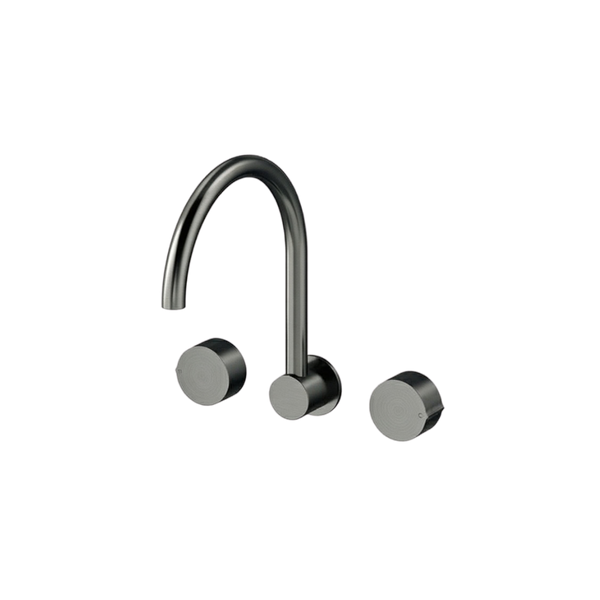 Arcisan Venn Wall Mount Kitchen or Laundry Set with Swivel Spout Brushed Gunmetal