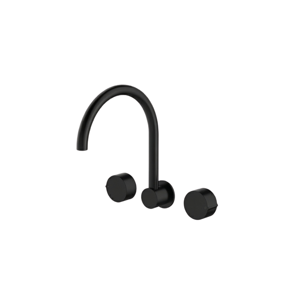 Arcisan Venn Wall Mount Kitchen or Laundry Set with Swivel Spout Matte Black