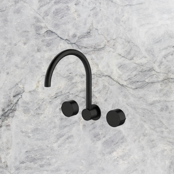 Arcisan Venn Wall Mount Kitchen or Laundry Set with Swivel Spout Matte Black