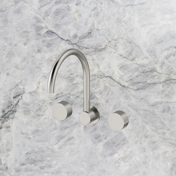 Arcisan Venn Wall Mount Kitchen or Laundry Set with Swivel Spout Brushed Nickel