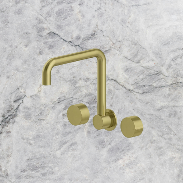 Arcisan Venn Laundry Set with Squareline Spout Brushed Brass