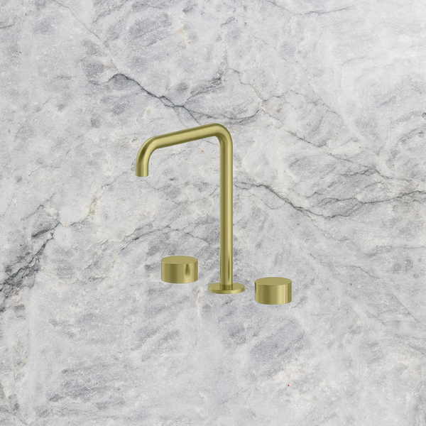 Arcisan Venn Kitchen Set with Swivel Squareline Spout Brushed Brass