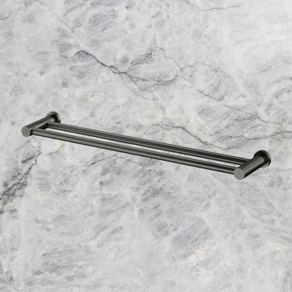 Arcisan Venn Double Towel Rail 600mm Brushed Iron