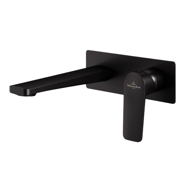 Villeroy & Boch O.Novo Style Rectangular Wall Mounted Basin Mixer Matte Black Lead Free