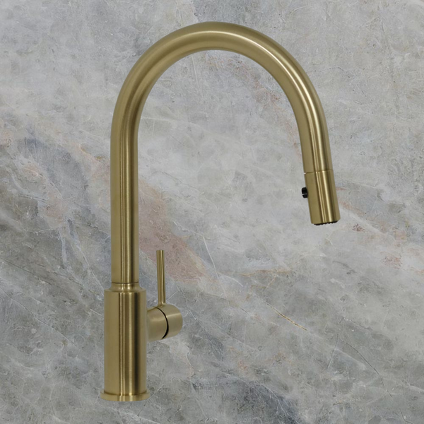 Villeroy & Boch Vita Kitchen Mixer Pull Out Spray Brushed Gold Lead Free