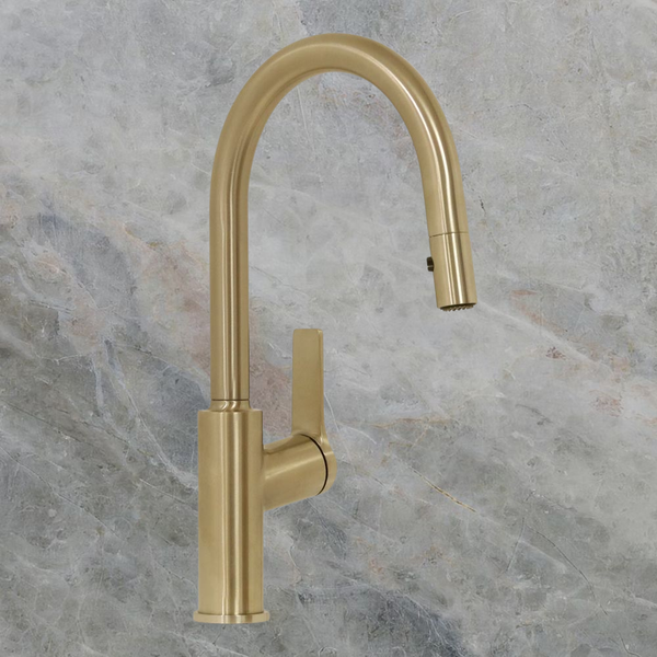 Villeroy & Boch Architectura Kitchen Mixer Pull Out Spray Brushed Gold Lead Free