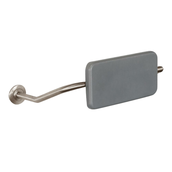 Argent Padded Back Rest with Dark Grey Cushion Brushed Nickel