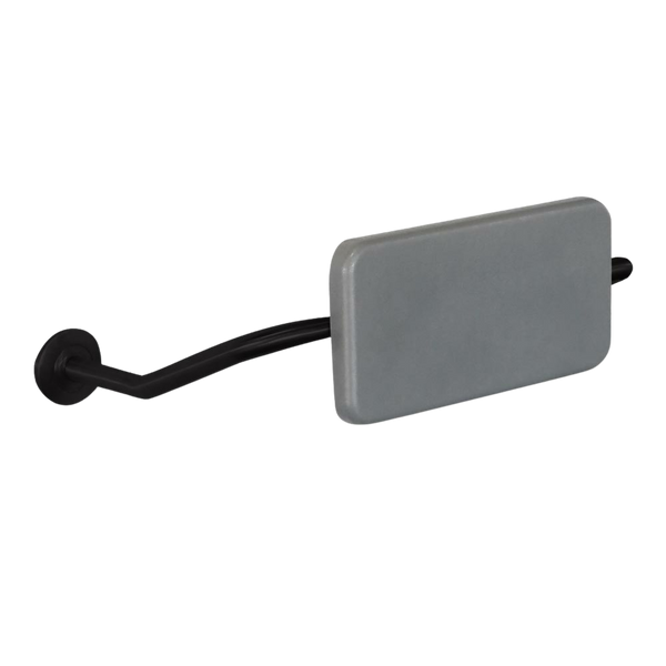 Argent Padded Back Rest with Dark Grey Cushion Matte Black