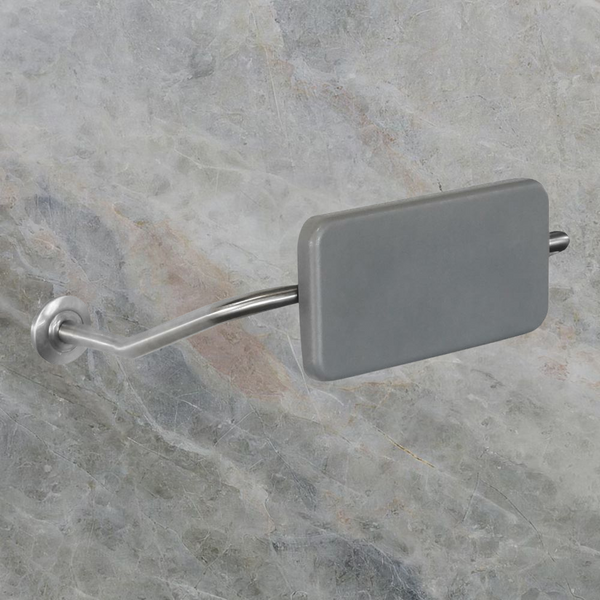 Argent Padded Back Rest with Dark Grey Cushion Chrome