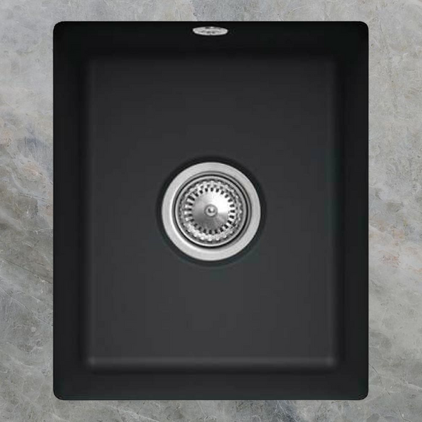 Villeroy & Boch Subway 45 375mm Rectangular Under Counter Sink with Overflow Pure Black