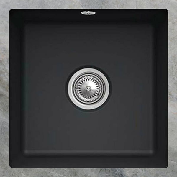 Villeroy & Boch Subway 50 440mm Square Under Counter Sink with Overflow Pure Black
