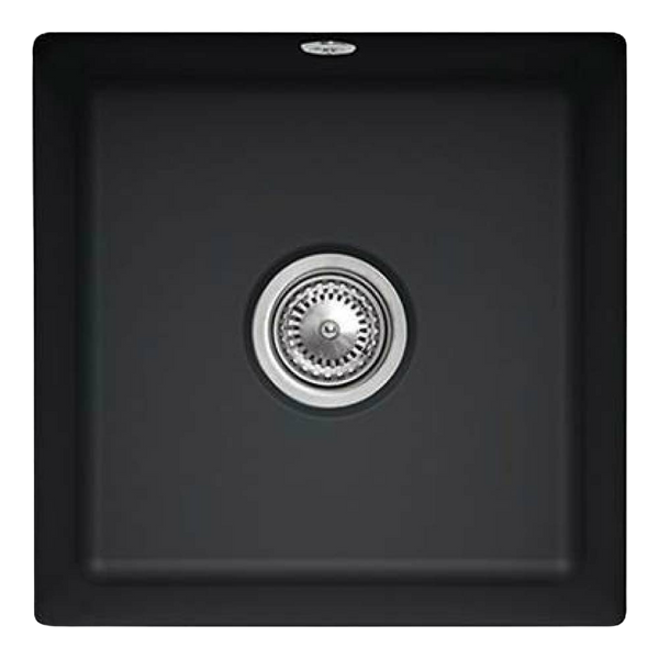 Villeroy & Boch Subway 50 440mm Square Under Counter Sink with Overflow Pure Black