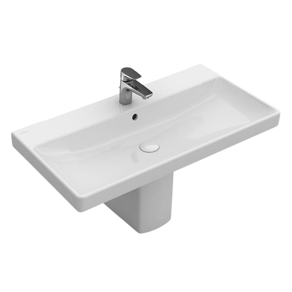 Villeroy & Boch Avento 800mm Rectangular Wall Hung Basin with Overflow 1 Tap Hole Alpine White