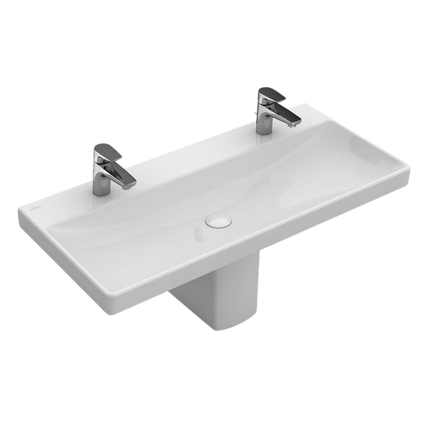Villeroy & Boch Avento 1000mm Rectangular Wall Hung Basin 1 Tap Hole Alpine White