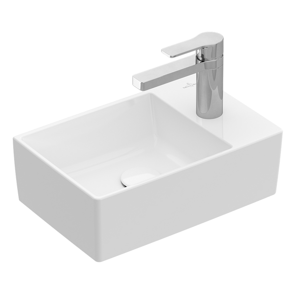 Villeroy & Boch Memento 2.0 400mm Rectangular Hand Wash Basin 1 Tap Hole Alpine White