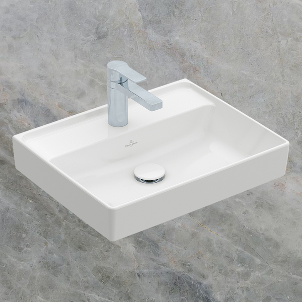 Villeroy & Boch Collaro 450mm Rectangular Hand Wash Basin 1 Tap Hole Alpine White