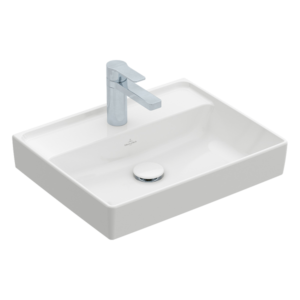 Villeroy & Boch Collaro 450mm Rectangular Hand Wash Basin 1 Tap Hole Alpine White