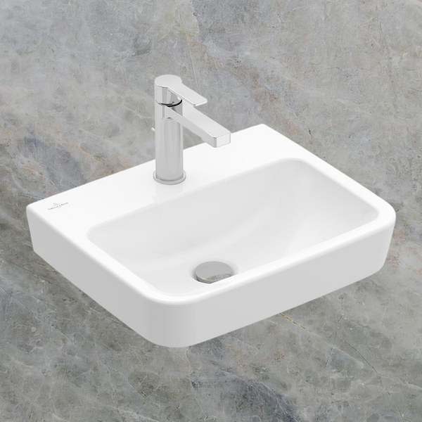 Villeroy & Boch O.Novo 2.0 450mm Rectangular Hand Wash Basin 1 Tap Hole Alpine White
