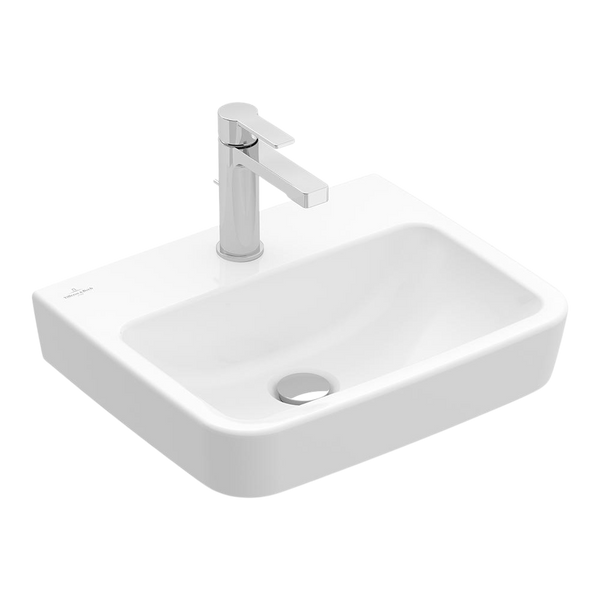 Villeroy & Boch O.Novo 2.0 500mm Rectangular Wall Hung Basin 1 Tap Hole Alpine White