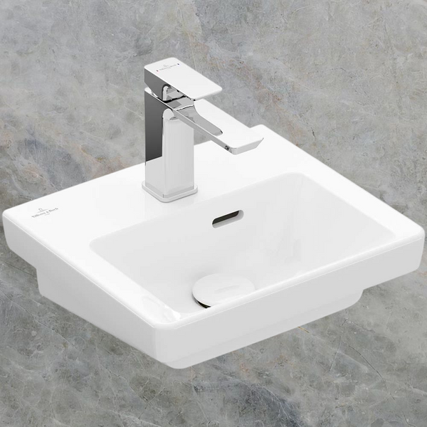 Villeroy & Boch Subway 3.0 370mm Hand Wash Basin with Overflow 1 Tap Hole Alpine White