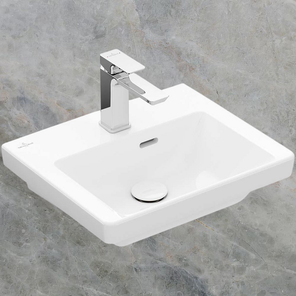 Villeroy & Boch Subway 3.0 450mm Hand Wash Basin with Overflow 1 Tap Hole Alpine White