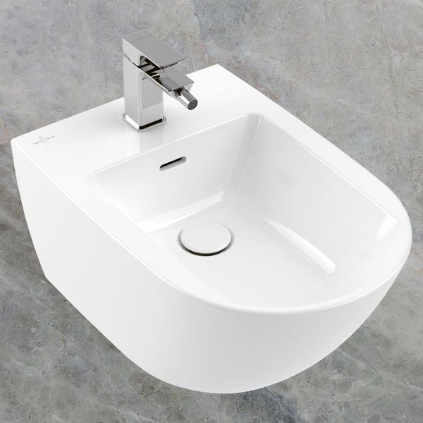 Villeroy & Boch Subway 3.0 Wall Hung Bidet 1 Tap Hole CeramicPlus Alpine White