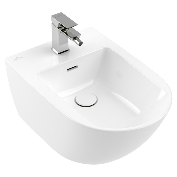 Villeroy & Boch Subway 3.0 Wall Hung Bidet 1 Tap Hole CeramicPlus Alpine White