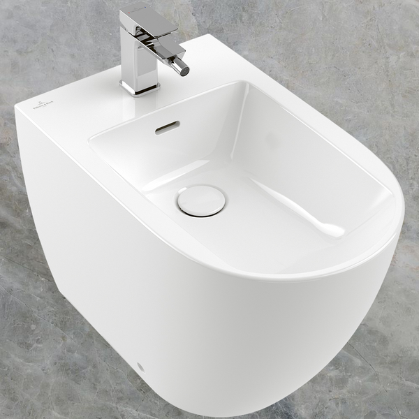 Villeroy & Boch Subway 3.0 Wall Faced Bidet 1 Tap Hole CeramicPlus Alpine White