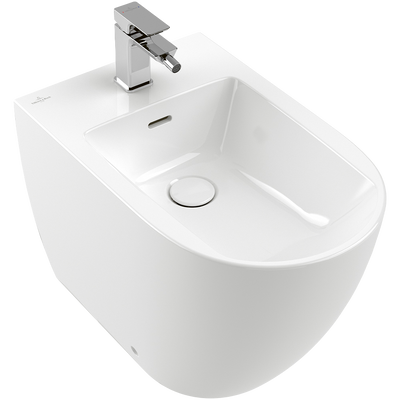 Villeroy & Boch Subway 3.0 Wall Faced Bidet 1 Tap Hole CeramicPlus Alpine White