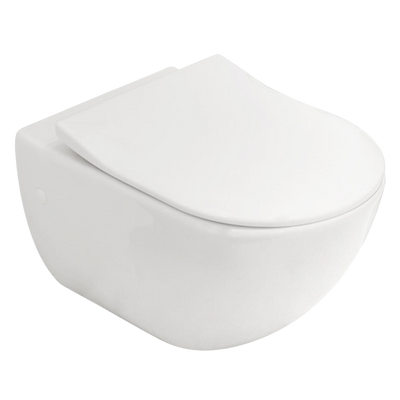 Villeroy & Boch Subway 3.0 TwistFlush Wall Hung Toilet Pan and Slim Seat CeramicPlus Alpine White