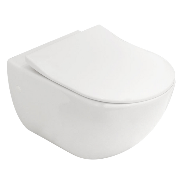 Villeroy & Boch Subway 3.0 TwistFlush Wall Hung Toilet Pan and Slim Seat CeramicPlus Alpine White